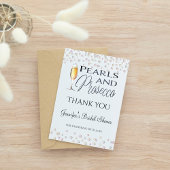 Carte De Remerciements Perles et Prosecco Cadeau de Fiançailles