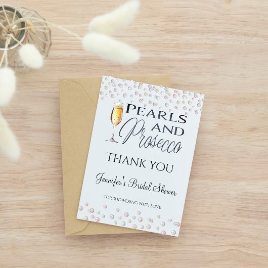 Carte De Remerciements Perles et Prosecco Cadeau de Remerciement pour Ent