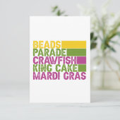 Carte De Remerciements Perles Parades King Cake Crawfish Mardi Gras Cadea (Debout devant)