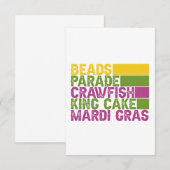 Carte De Remerciements Perles Parades King Cake Crawfish Mardi Gras Cadea (Devant / Derrière)