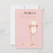 Carte De Remerciements Perles & Prosecco Faveur de mariage rose pâle (Dos)
