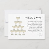 Carte De Remerciements Perles & Prosecco Shower de Mariage (Devant)