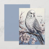 Carte De Remerciements Perruche (Devant / Derrière)