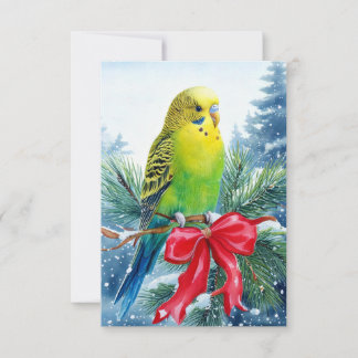 Carte De Remerciements Perruque sur la branche de pin et le ruban de Noël