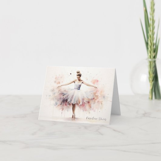 Carte De Remerciements Personalized Ballet Thank You Note Card Stationery (Devant)