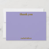 Carte De Remerciements Personalized Bold Purple Gold Modern Bat Mitzvah (Devant)