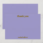 Carte De Remerciements Personalized Bold Purple Gold Modern Bat Mitzvah (Devant / Derrière)