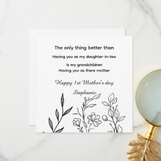 Carte De Remerciements Personalized daughter in law 1st mother's day 