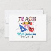 Carte De Remerciements Personalized floral letter coquette bow teacher (Devant)