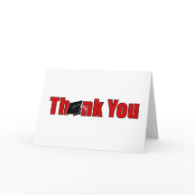 Personalized Graduation Thank You Card Red & Black