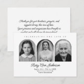 Carte De Remerciements Personalized Memorial Thank You Card (Devant / Derrière)