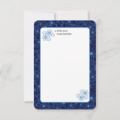 Carte De Remerciements Personalized Name Navy Blue Floral Pattern, Blank (Dos)