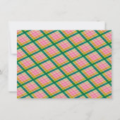 Carte De Remerciements Personalized Name Preppy Pink Green Plaid Border (Dos)