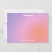 Carte De Remerciements Personalized Retro Pink Purple Bat Mitzvah (Devant)
