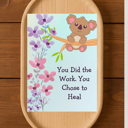 Carte De Remerciements Personalized Therapist Client Blue Pastel Floral