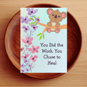 Carte De Remerciements Personalized Therapist Client Blue Pastel Floral