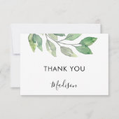 Carte De Remerciements Personalized Watercolor Greenery  (Devant)