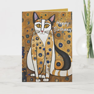 Carte De Remerciements Personnalisé 50e Art Nouveau Chat Anniversaire