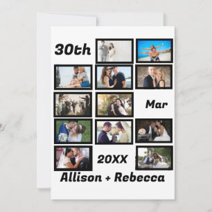 Carte De Remerciements Personnalisé Anniversaire Mariage moderne 12 Photo