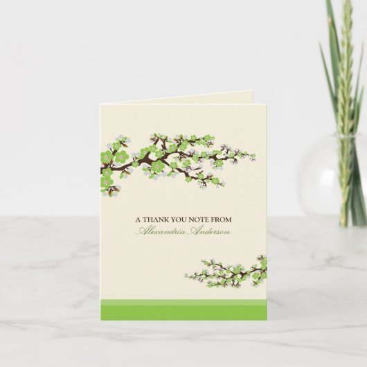 Carte de remerciements personnalisé en fleurs de c (Devant)