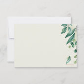 Carte de remerciements personnalisé Feuilles verts (Dos)