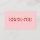 Carte de remerciements personnalisé gras rose pour (Devant)