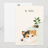 Carte De Remerciements [Personnalisé] La journée d'un chat - Bonjour ! (Devant / Derrière)