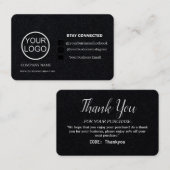 Carte de remerciements personnalisé pour commande (Devant / Derrière)
