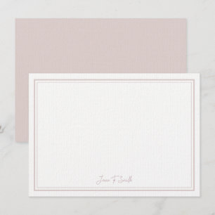 Carte De Remerciements Personnalisé Rose Simple Bordure Moderne