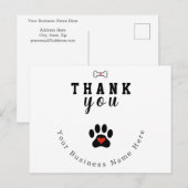 Carte de remerciements personnalisée de la patte d (Devant / Derrière)