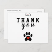 Carte de remerciements personnalisée de la patte d (Devant / Derrière)