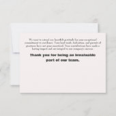 Carte de remerciements personnalisée : Excellence  (Dos)