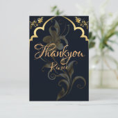 Carte de remerciements personnalisée Noir et Or (Debout devant)