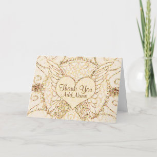 Carte De Remerciements Personnaliser Ange Ailes et Coeur