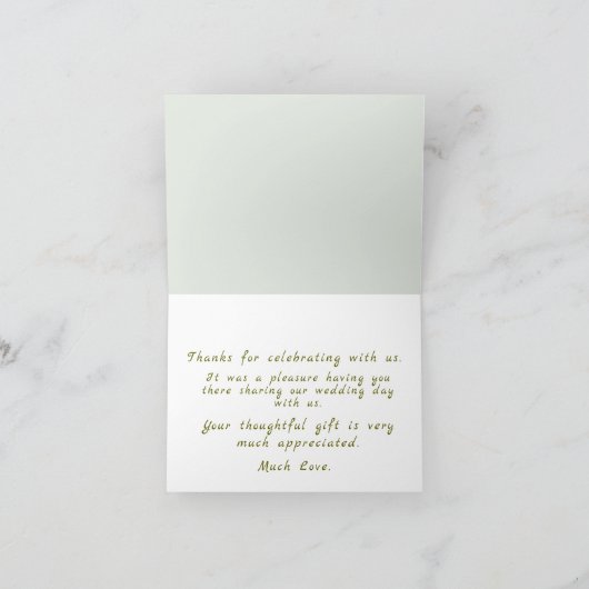 Carte De Remerciements Personnaliser le Mariage unique (Intérieur)