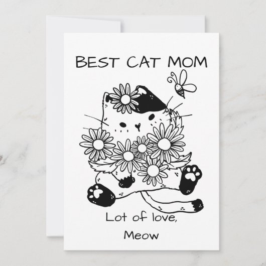 Carte De Remerciements Personnaliser Meilleure maman chat (Devant)