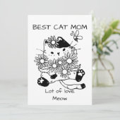 Carte De Remerciements Personnaliser Meilleure maman chat (Debout devant)