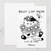 Carte De Remerciements Personnaliser Meilleure maman chat (Devant / Derrière)