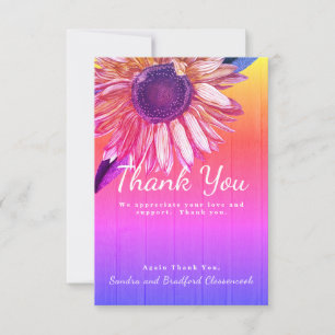 Carte De Remerciements Personnaliser Ombre de Tournesol Rustique Personna