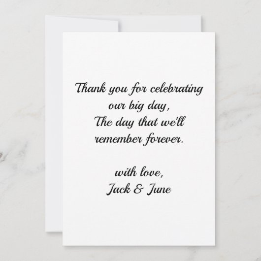 Carte De Remerciements Personnalized Newlywed Photo Song Playlist (Dos)