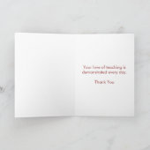 Carte De Remerciements Personne ne devrait enseigner (Intérieur)