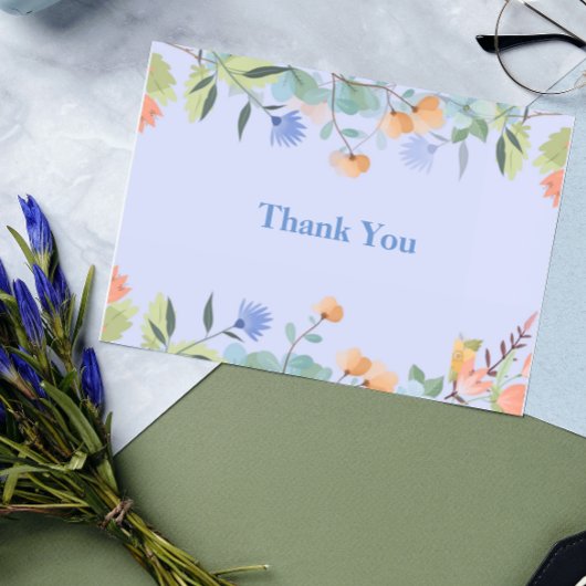 Carte De Remerciements Pervenche Florale