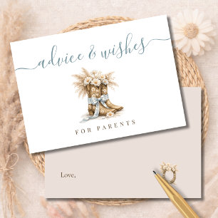 Carte De Remerciements Pet Cow-boy Baby Shower Conseils pour les parents
