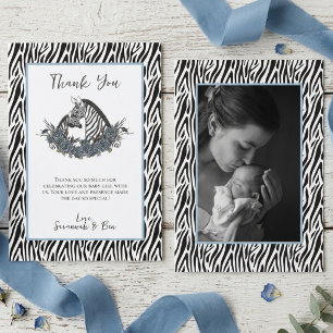 Carte De Remerciements Pet Sauvageon Safari Zèbre Baby Shower Photo
