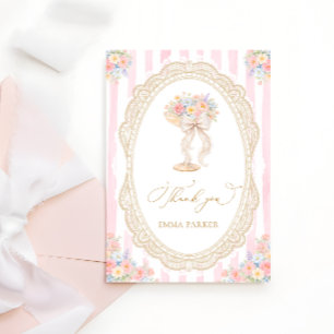 Carte De Remerciements Pétales et Prosecco Fleurs Mariage Shower