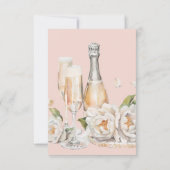 Carte De Remerciements Pétales et Prosecco pour une Mariée (Dos)