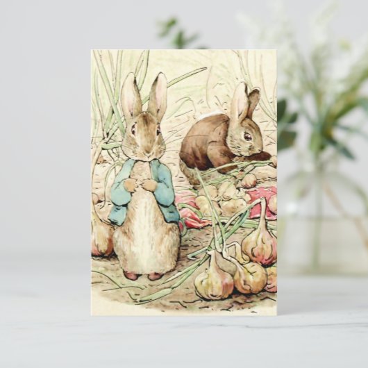 Carte De Remerciements Peter et Benjamin récoltent des oignons par Beatri (Debout devant)