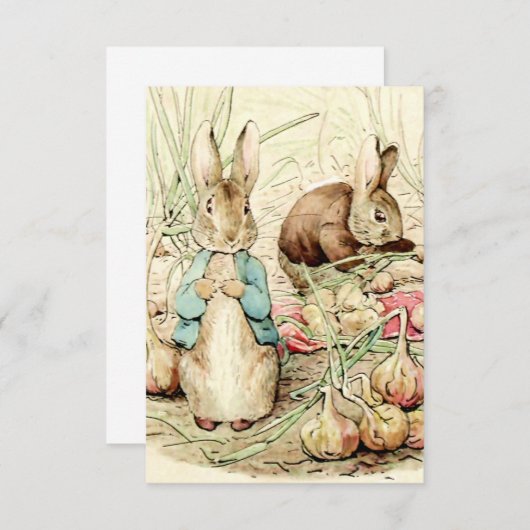 Carte De Remerciements Peter et Benjamin récoltent des oignons par Beatri (Devant / Derrière)