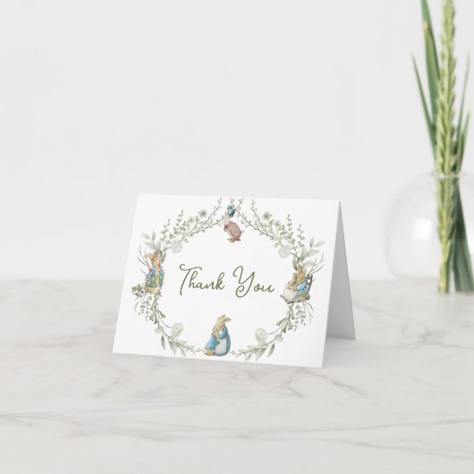 Carte De Remerciements Peter le Baby shower Fleur sauvage Rabbit (Devant)