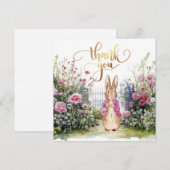 Carte De Remerciements Peter le lapin rose Veste Jardin (Devant / Derrière)